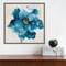 Ophelia I (Blue Flower) by Asia Jensen 16-in. W x 16-in. H. Canvas Wall Art Print Framed in Grey